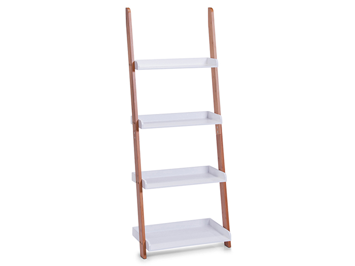 zeller-bamboo-and-white-4-tier-shelving-ladder-rack