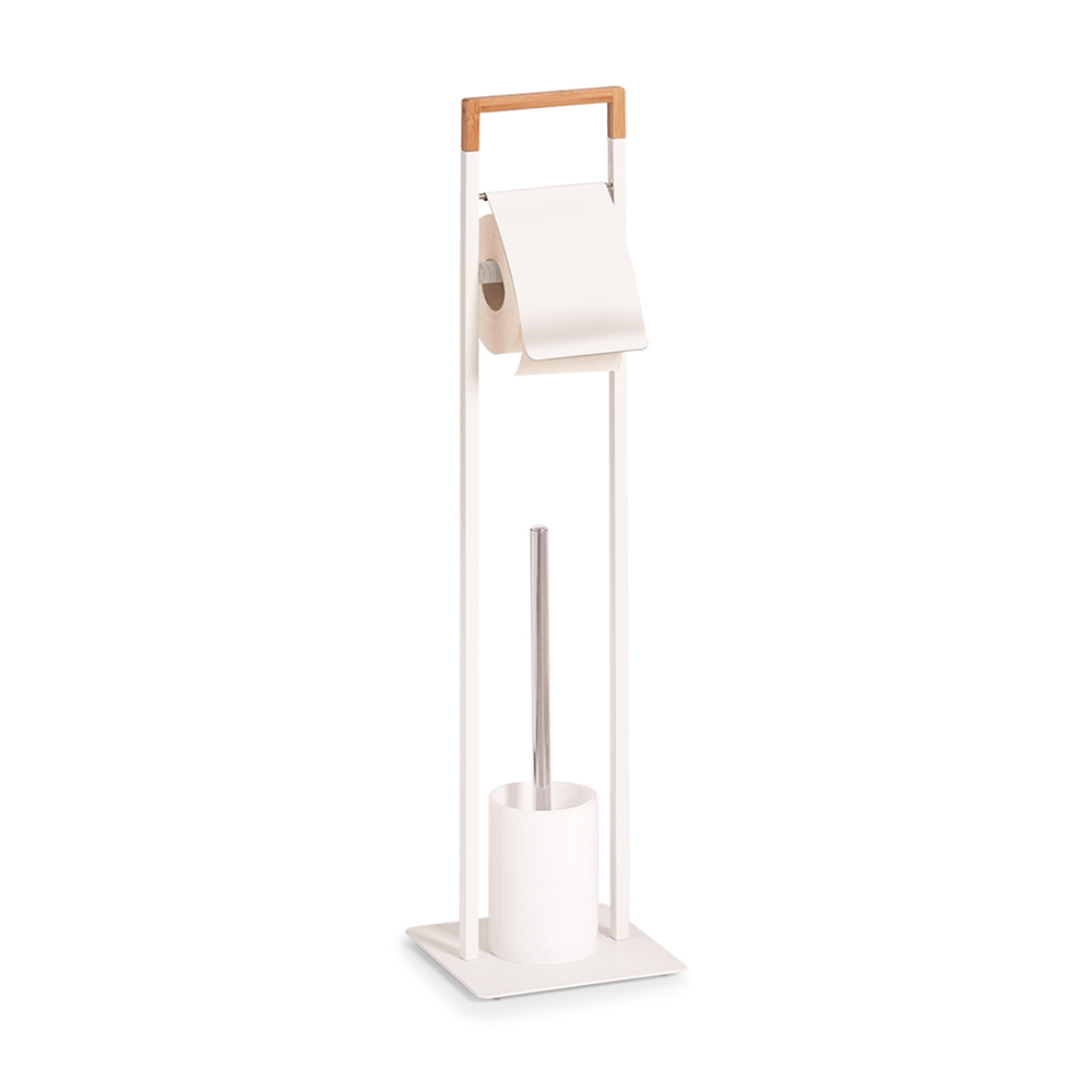 zeller-metal-bamboo-free-standing-toilet-brush-toilet-paper-holder-white