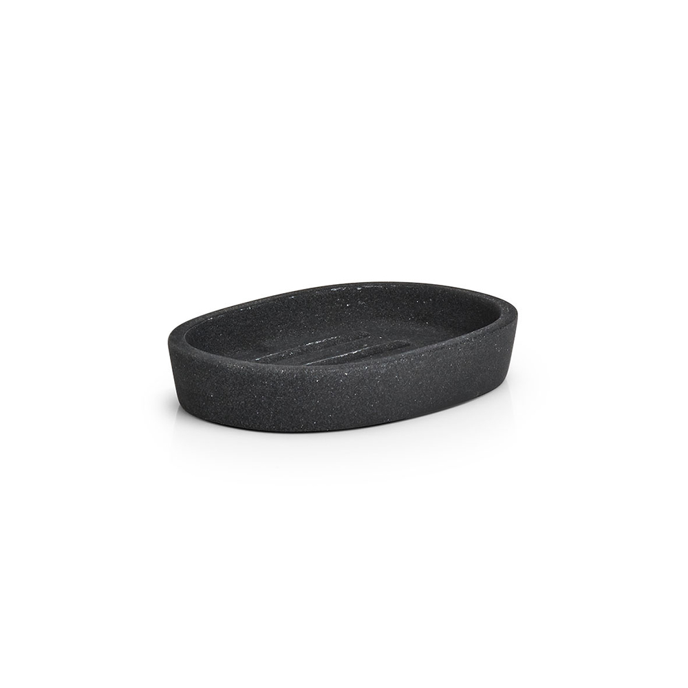 zeller-polyresin-soap-dish-dark-stone-black-11-7cm-x-2-1cm