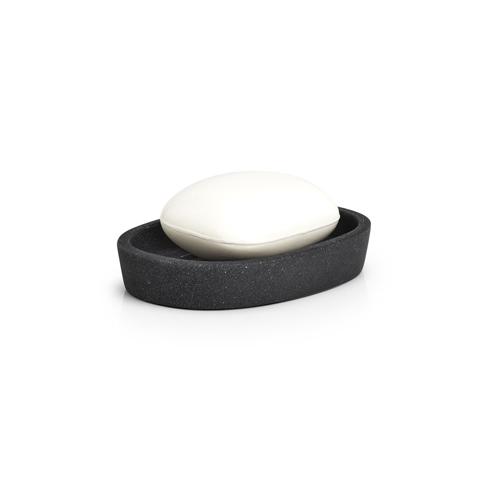 zeller-polyresin-soap-dish-dark-stone-black-11-7cm-x-2-1cm