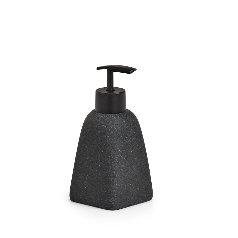 zeller-polyresin-liquid-soap-dispenser-dark-stone-black-15-7cm