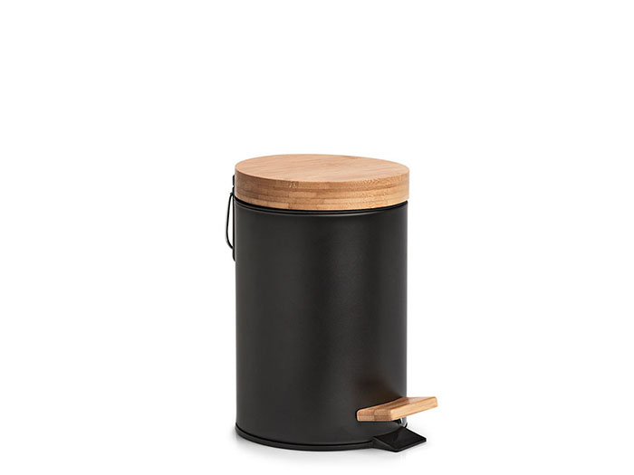 zeller-black-metal-bamboo-cosmetic-waste-bin-with-soft-closing-3l