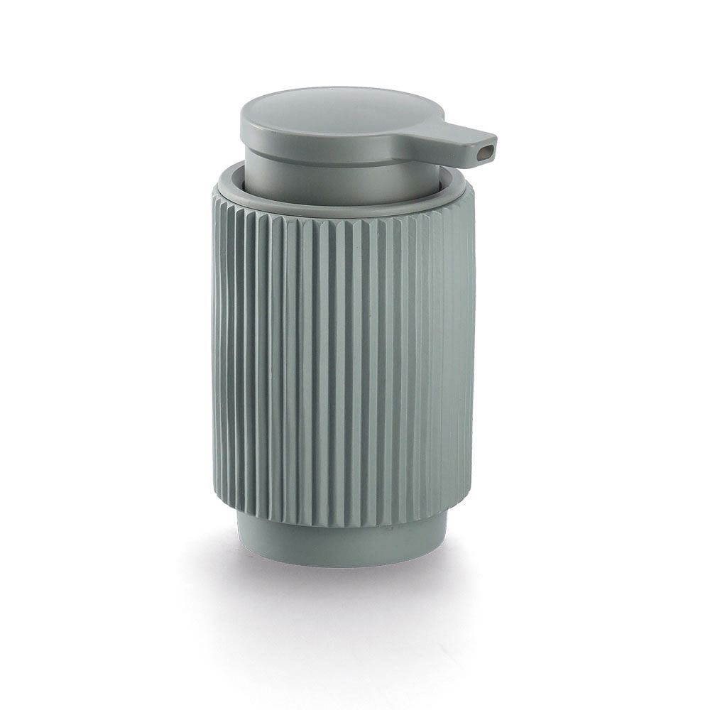 zeller-stripes-polyresin-soap-dispenser-sage-green-300ml