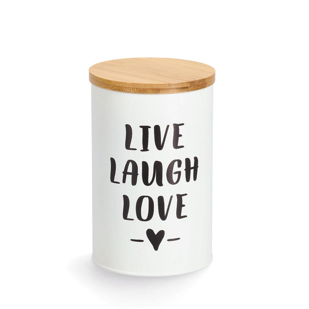 zeller-live-laugh-love-design-storage-jar-with-bamboo-lid-1l