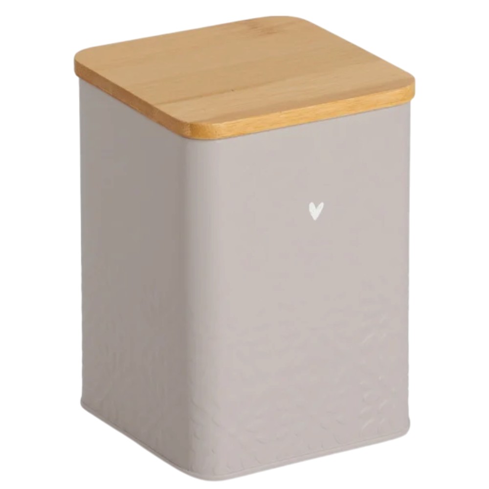 heart-metal-storage-jar-with-bamboo-lid-950-ml-taupe
