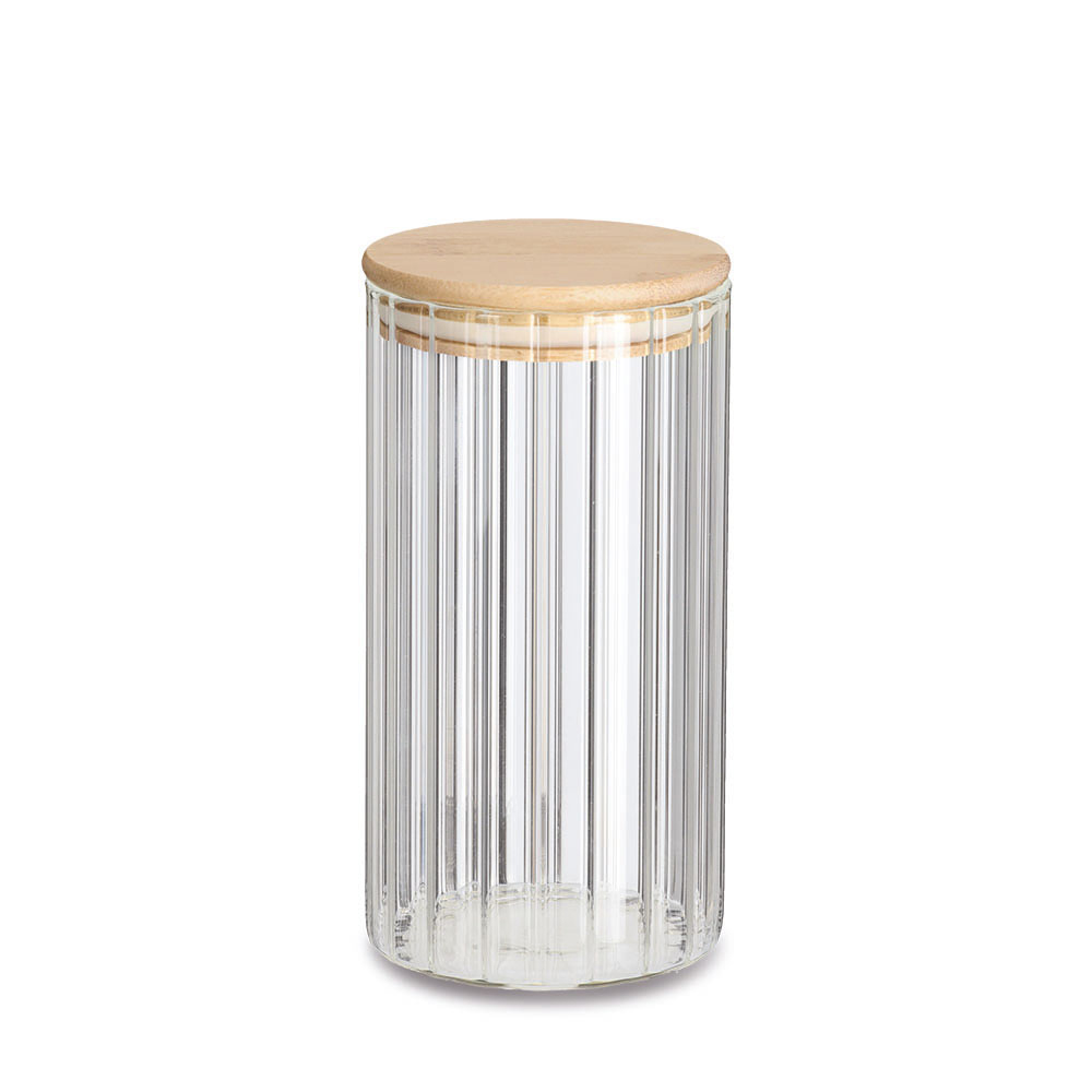 zeller-grooves-glass-storage-jar-with-bamboo-lid-800ml