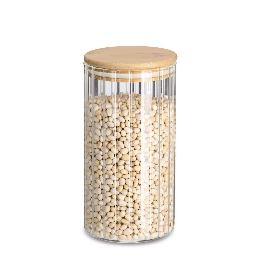 zeller-grooves-glass-storage-jar-with-bamboo-lid-800ml