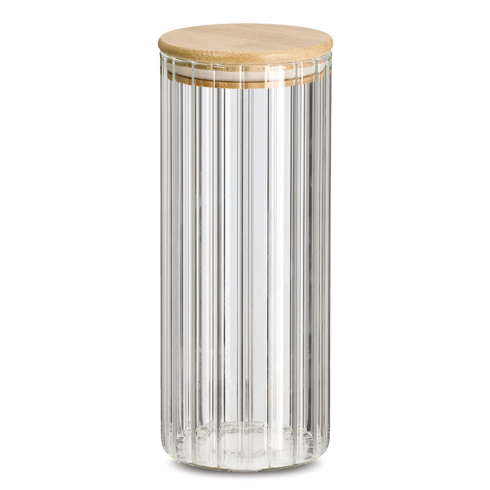 zeller-grooves-glass-storage-jar-with-bamboo-lid-1-1l