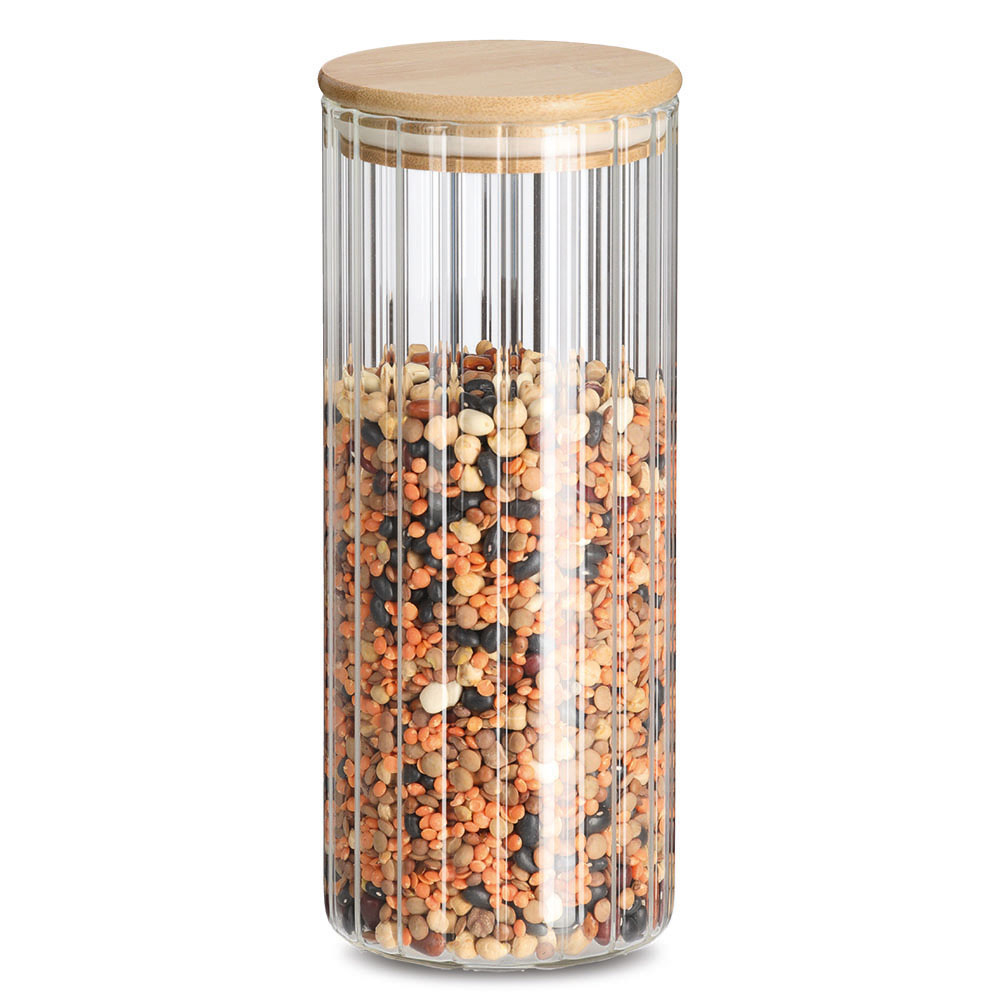 zeller-grooves-glass-storage-jar-with-bamboo-lid-1-1l