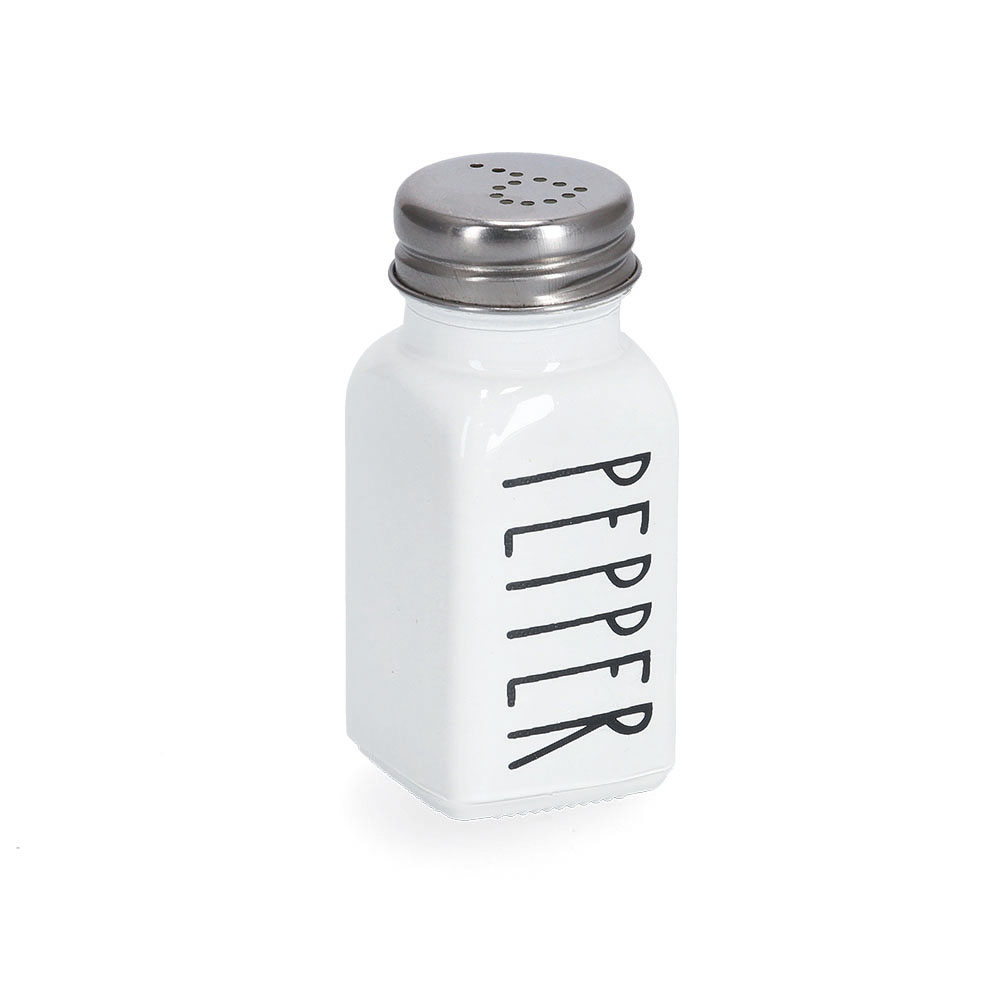 zeller-glass-metal-pepper-shaker-white-80ml