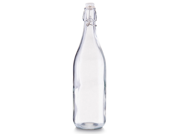 zeller-glass-bottle-with-clip-closure-1000ml