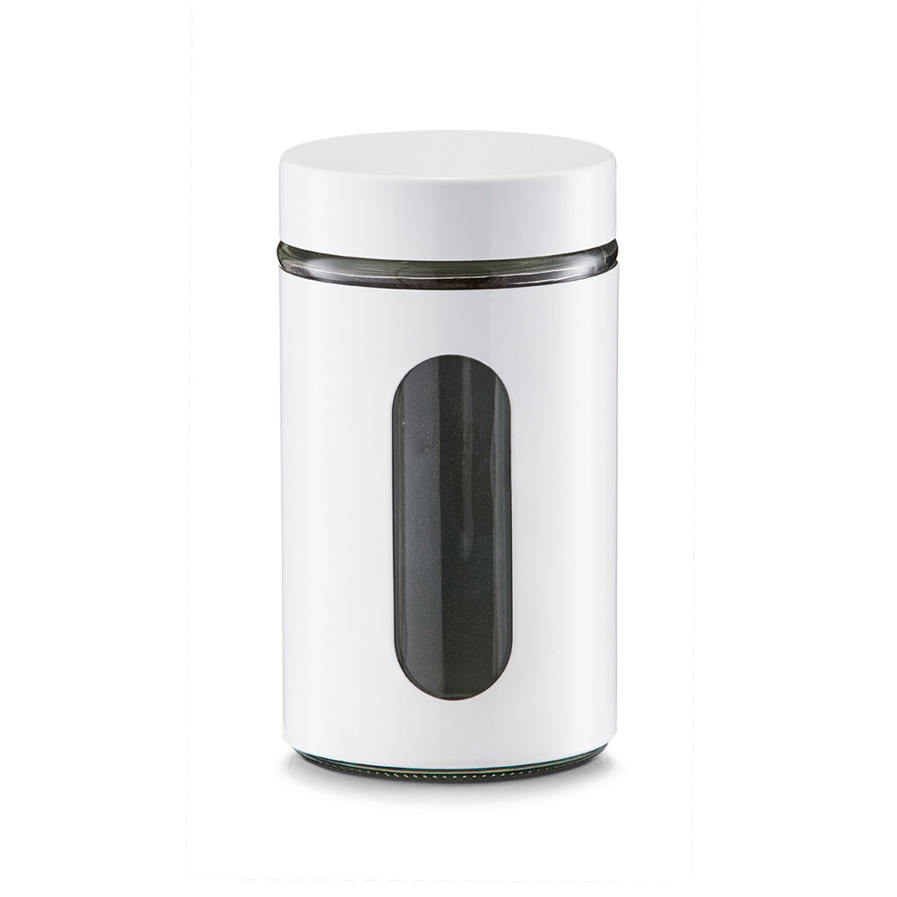 zeller-glass-metal-storage-jar-white-900ml