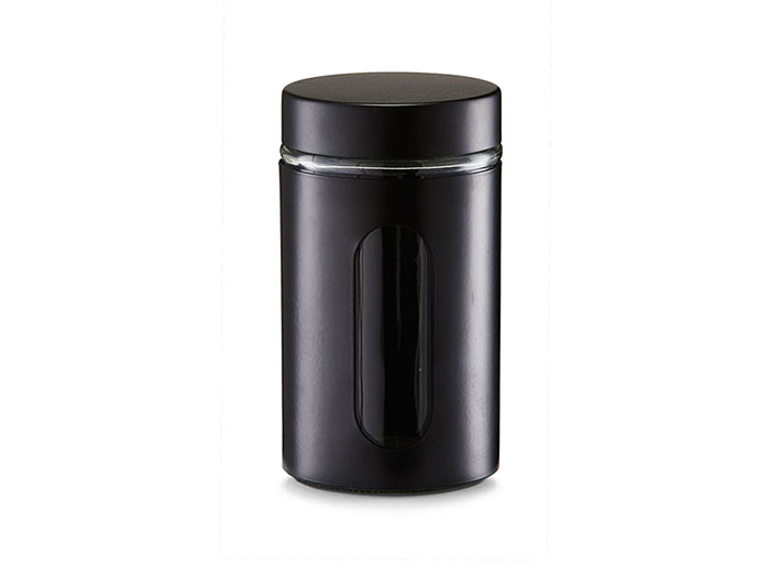 zeller-glass-storage-jar-with-window-900-ml-black