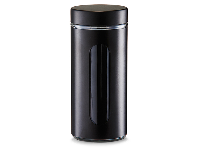 zeller-glass-storage-jar-black-1-2l