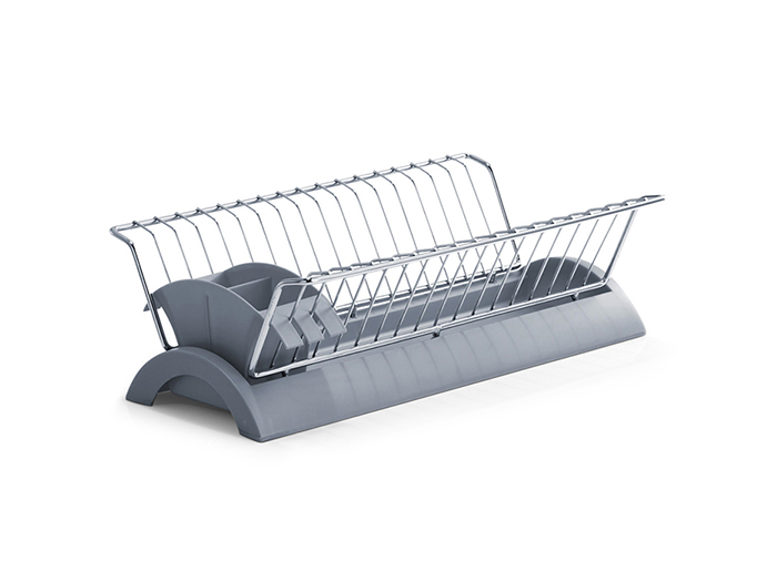 zeller-crockery-drying-rack-chrome-plastic-grey