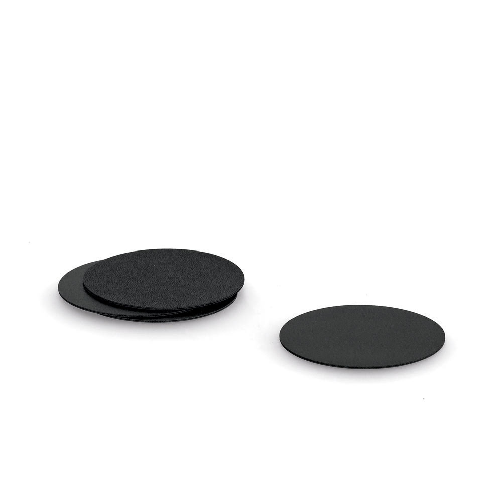 zeller-artificial-leather-coaster-black-set-of-4-pieces