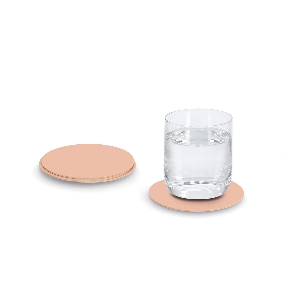 zeller-artificial-leather-coaster-set-of-4-pieces-powder-pink