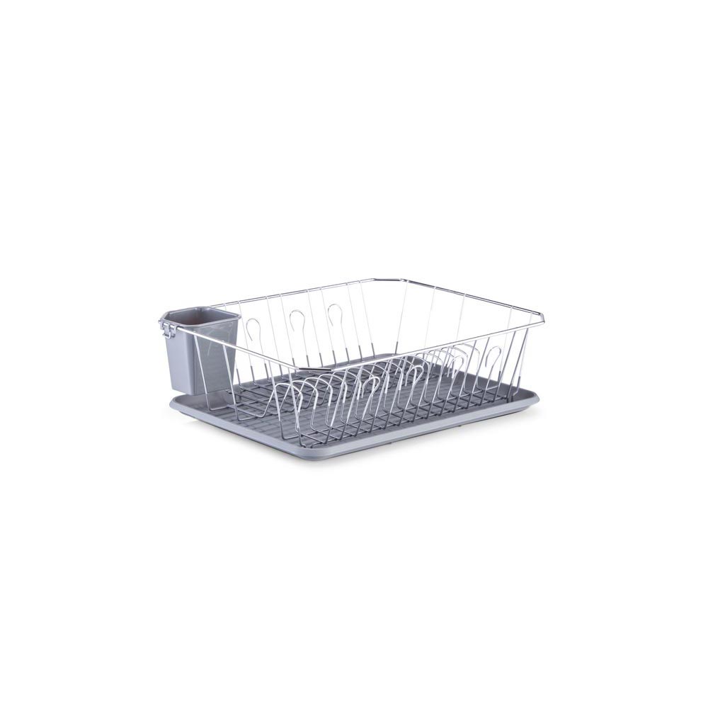 zeller-dish-drain-rack-in-plastic-chromed-metal-grey