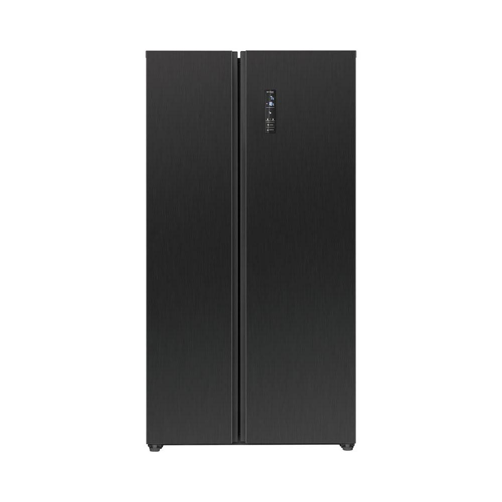 bomann-sbs734-side-by-side-free-standing-combi-fridge-freezer-black-442l