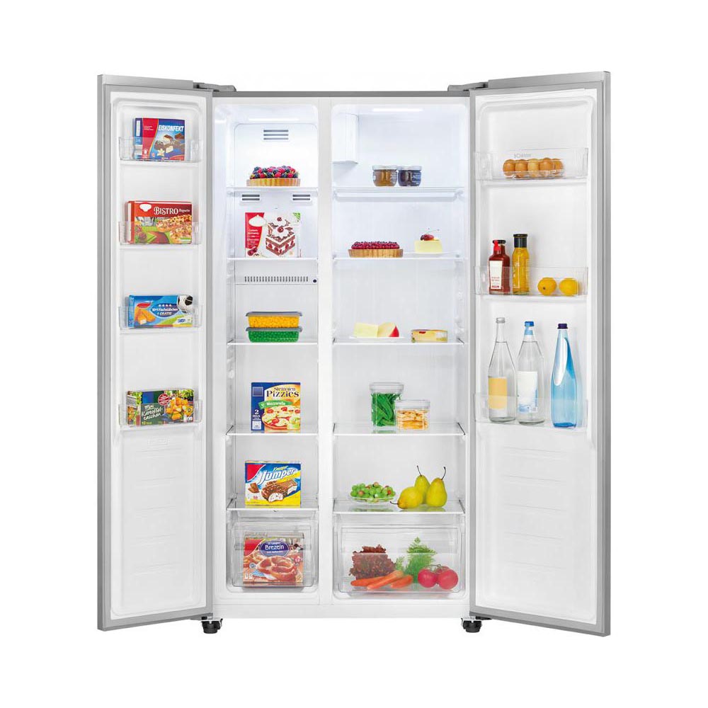bomann-sbs7344-free-standing-side-by-side-combi-fridge-freezer-silver-442l