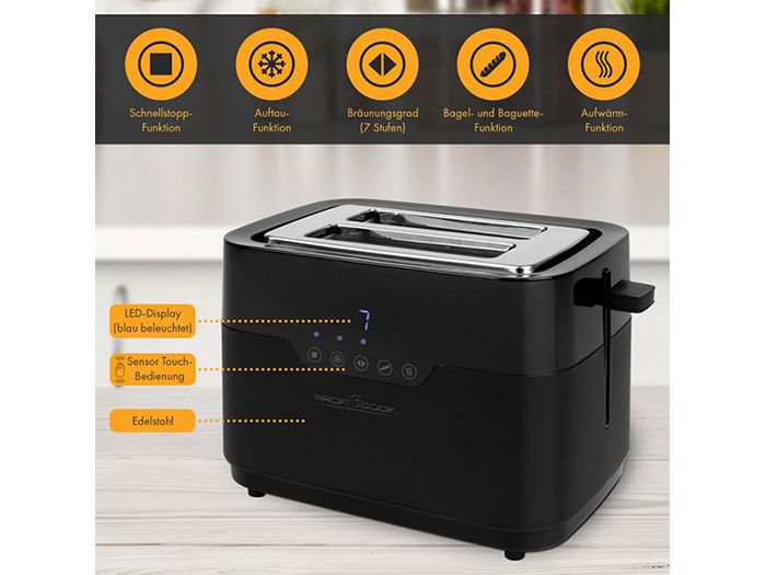 proficook-2-slice-toaster-with-bread-grill-touch-screen-black-920w