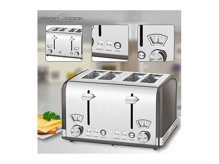 proficook-vintage-look-4-slice-toaster-silver-1630w