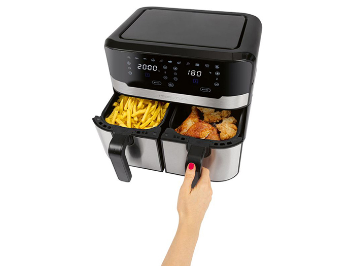 proficook-double-hot-air-fryer-with-touch-screen-9l-2400w