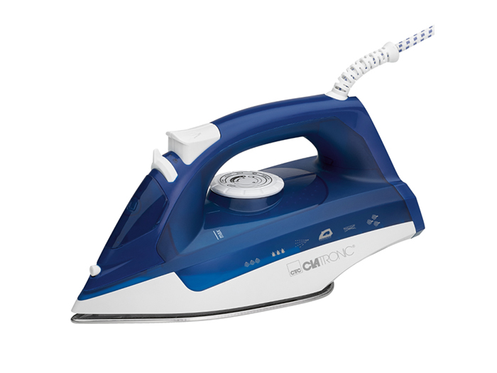 clatronic-stainless-steel-soleplate-steam-iron-blue-2200w