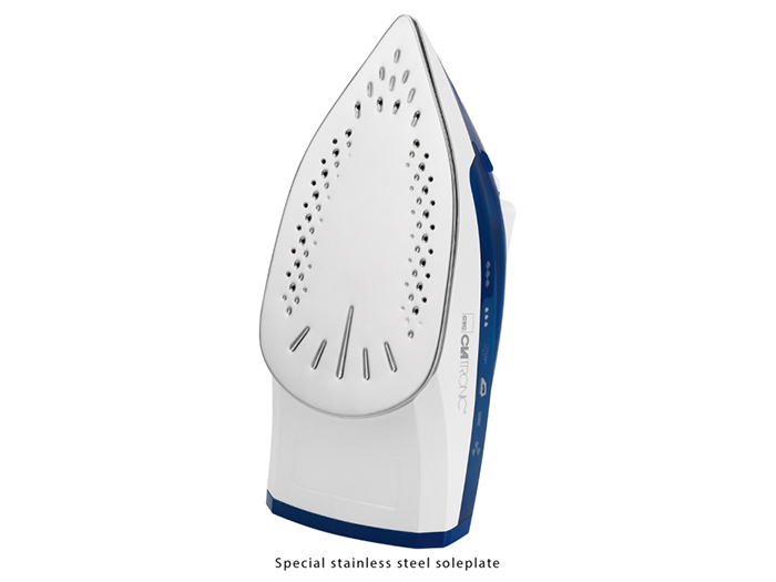 clatronic-stainless-steel-soleplate-steam-iron-blue-2200w