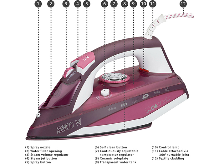 clatronic-ceramic-soleplate-steam-iron-pink-2600w