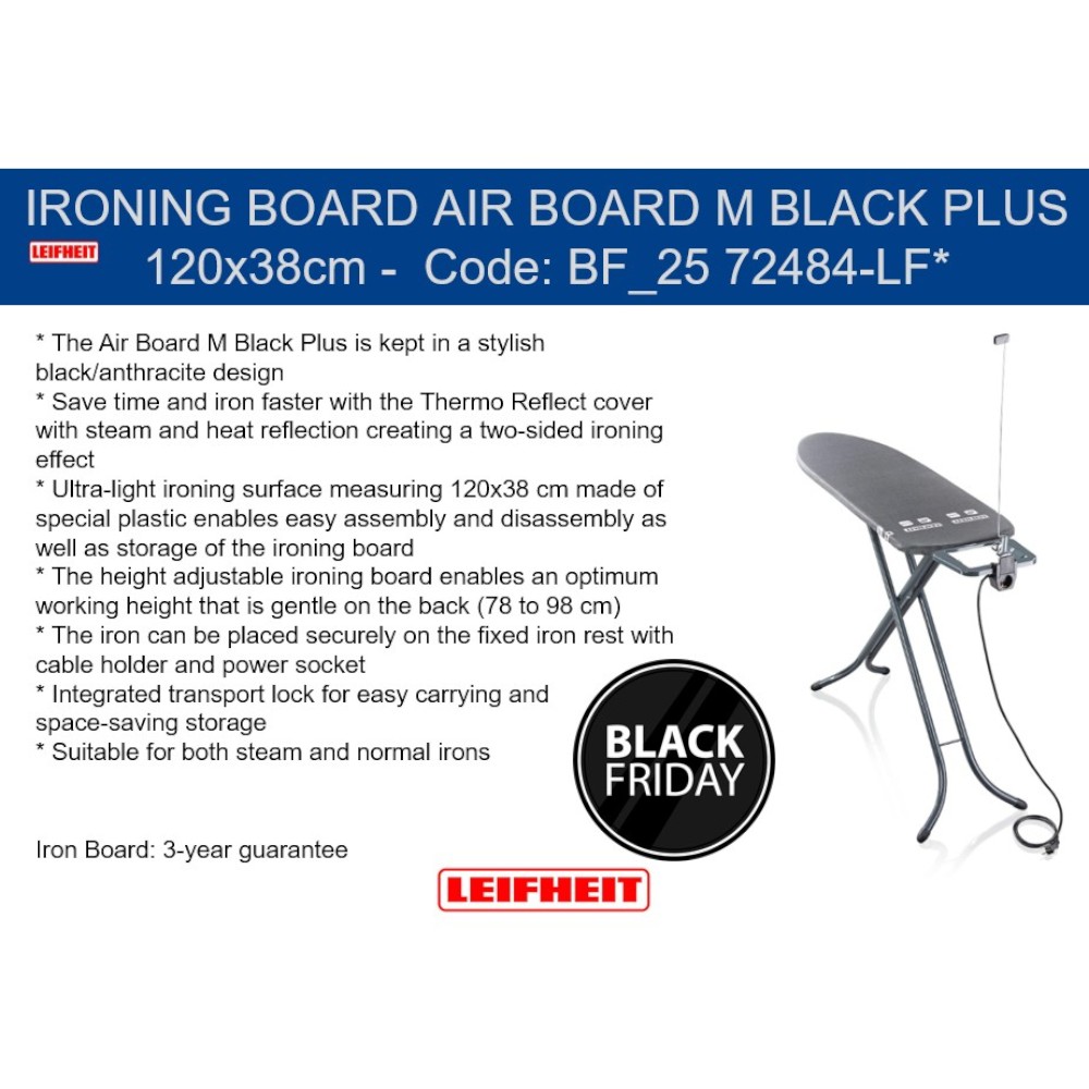 leifheit-ironing-board-air-board-plus-black-120-cm-x-38-cm