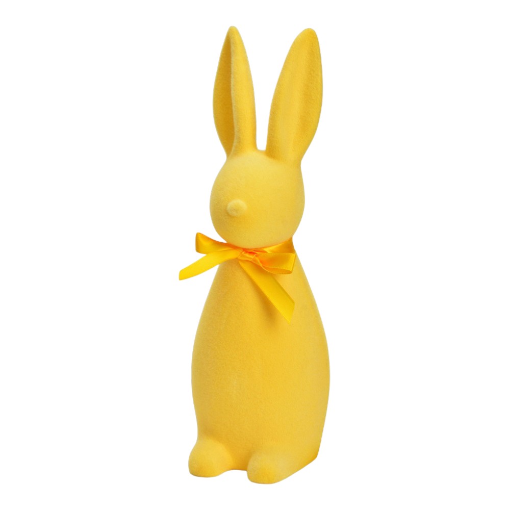 easter-rabbit-with-bow-display-stand-plastic-yellow