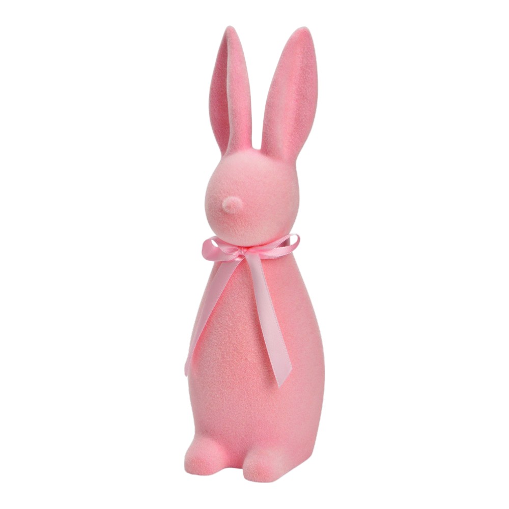 easter-rabbit-with-bow-display-stand-plastic-pink