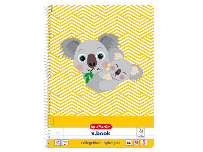 herlitz-cute-animals-koala-spiral-pad-a4-80-pages
