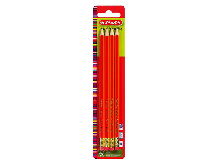 herlitz-scolair-hb-pencils-with-eraser-tip-pack-of-4-pieces