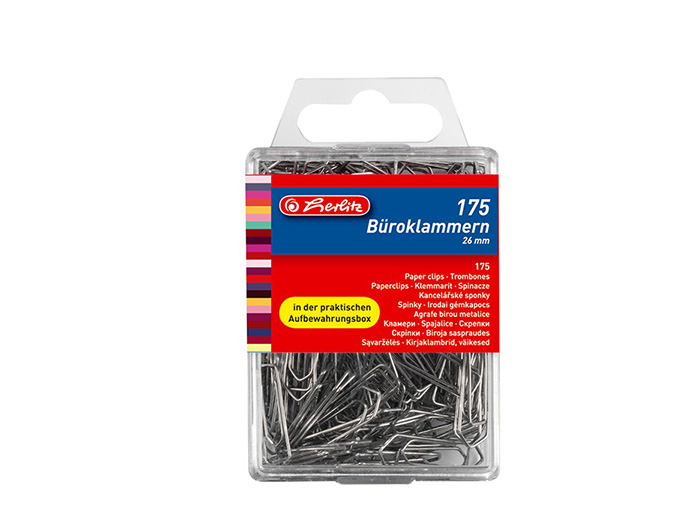 herlitz-paper-clip-26mm-zinc-plated-175-pieces-in-box