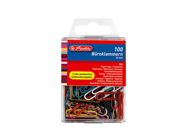 herlitz-paper-clip-26-mm-assorted-colours-100-pieces