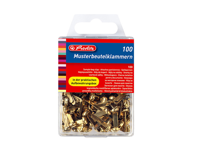 herlitz-sample-bag-clip-brass-coloured-100-pieces