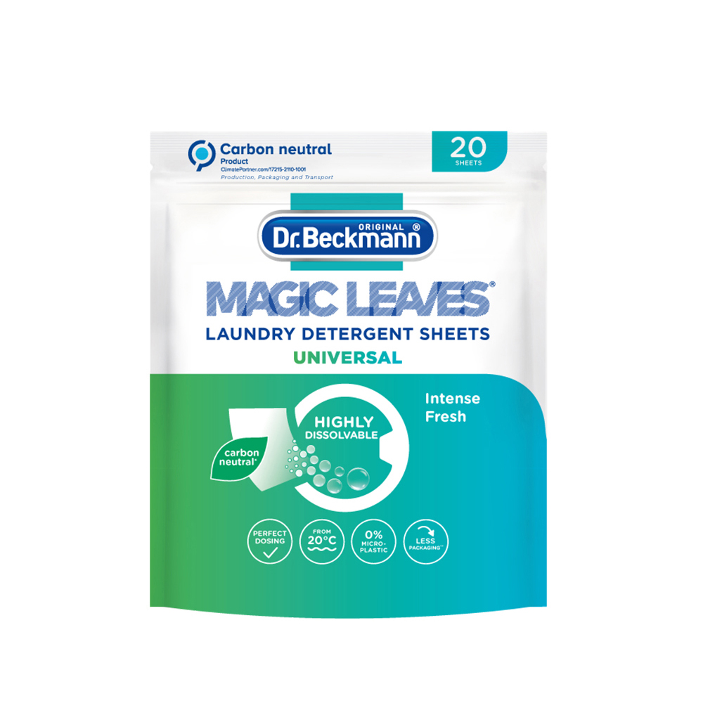 Dr Beckmann Magic Leaves Non-Bio Laundry Detergent Sheets Intense Fresh -  Wilsons - Import, distribution and wholesale of branded household, hardware  and DIY products