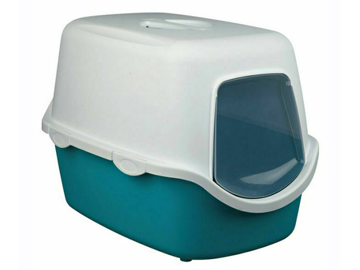 trixie-vico-cat-litter-tray-with-hood-in-turquoise-and-white-40cm-x-40cm-x-56cm
