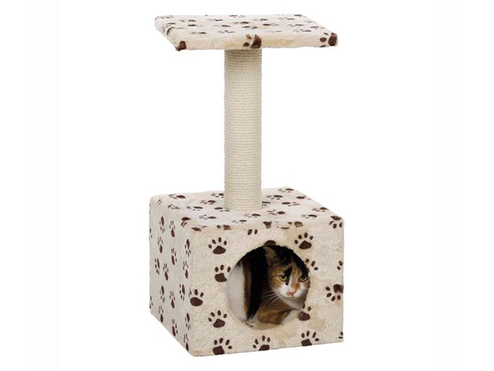 trixie-junior-zamora-scratching-post-beige-with-paw-prints-60-cm