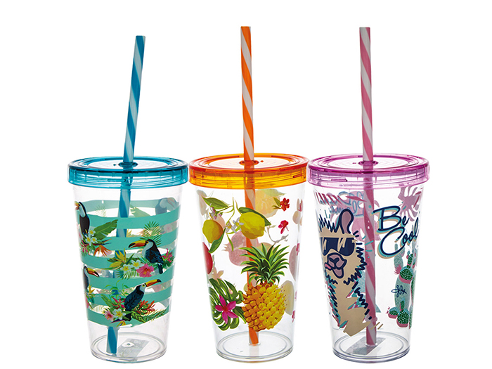 summer-designs-plastic-drinking-cup-with-straw-660ml-3-assorted-designs