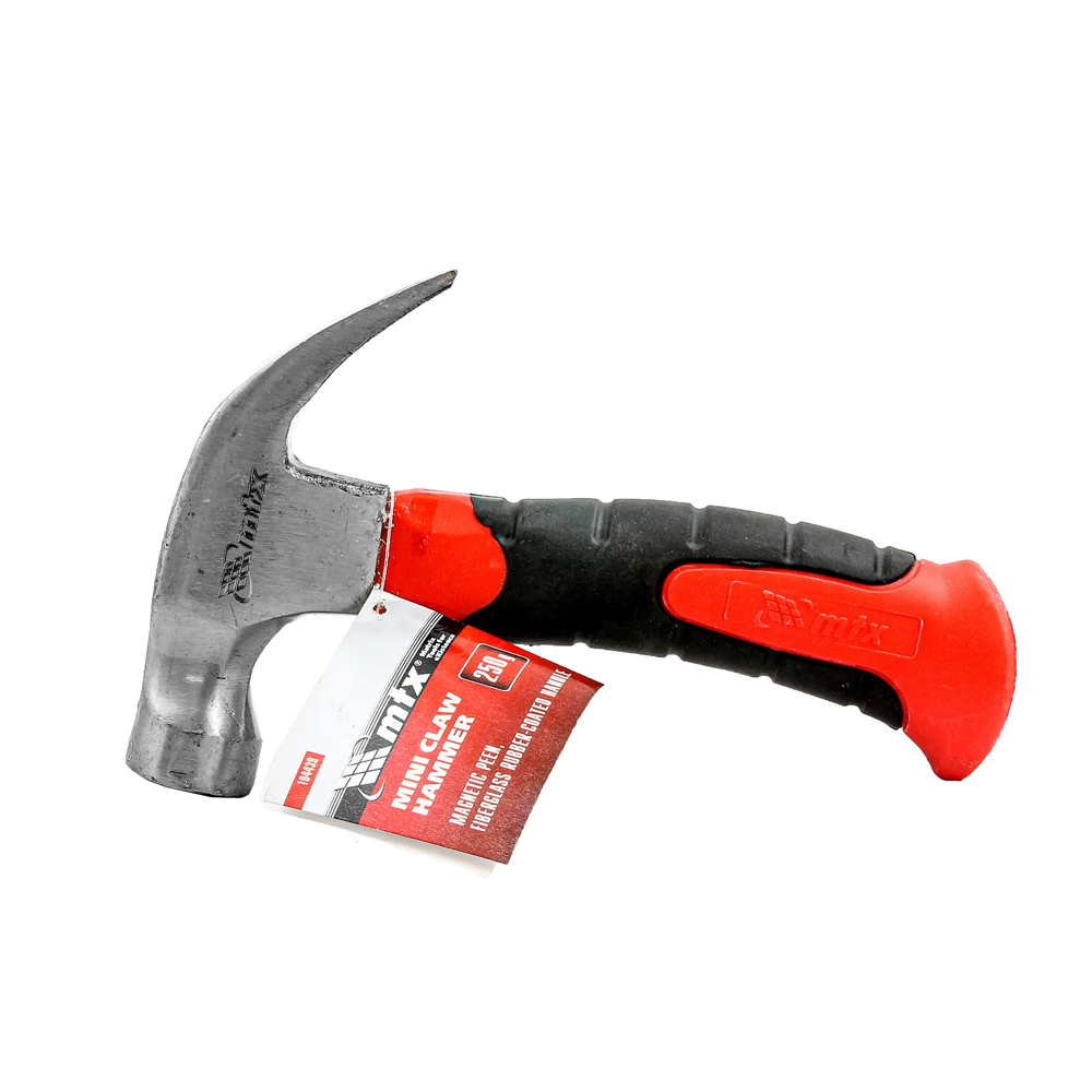 mtx-mini-claw-hammer-with-magnetic-peen-fiberglass-rubbered-handle-250g