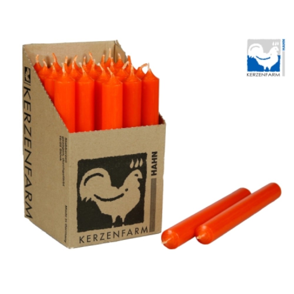 kerzenfarm-stick-candle-halloween-orange-2-x-18-cm-burning-time-8-hours