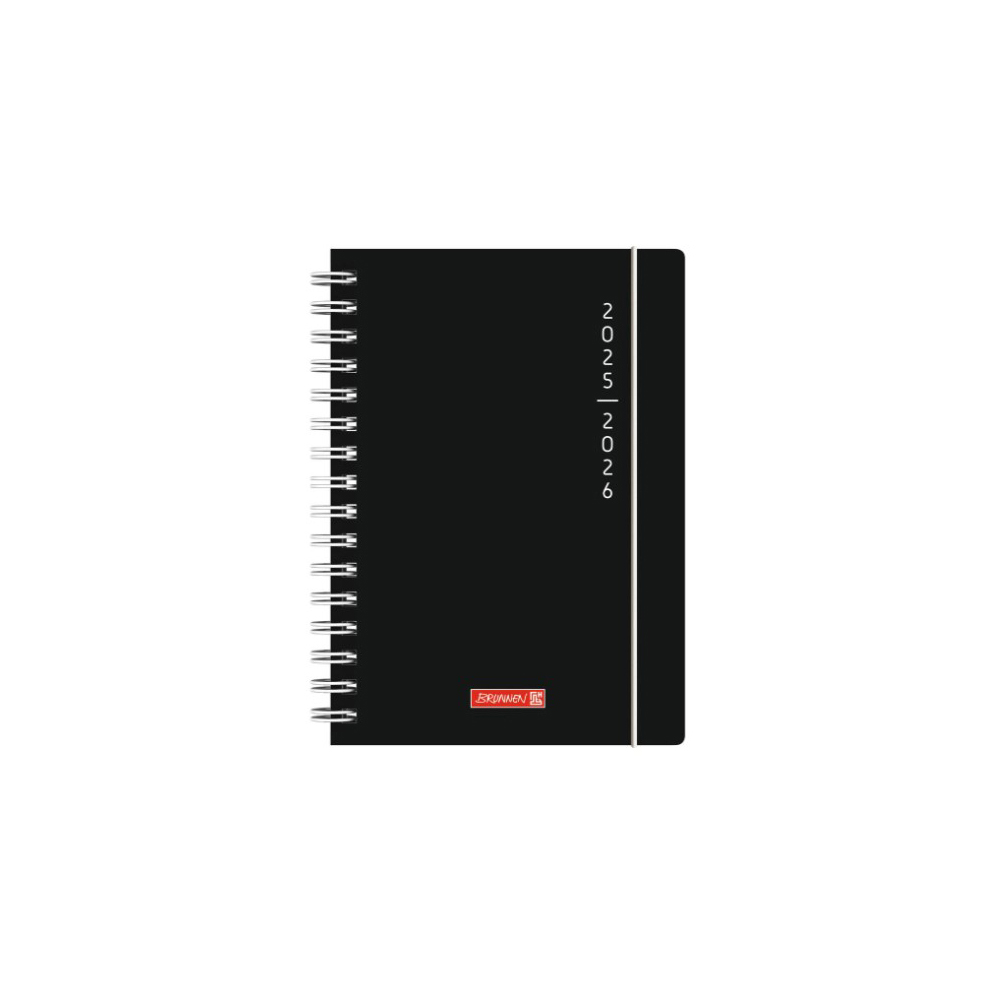 brunnen-2025-2026-diary-a5-352-sheets-plain-black