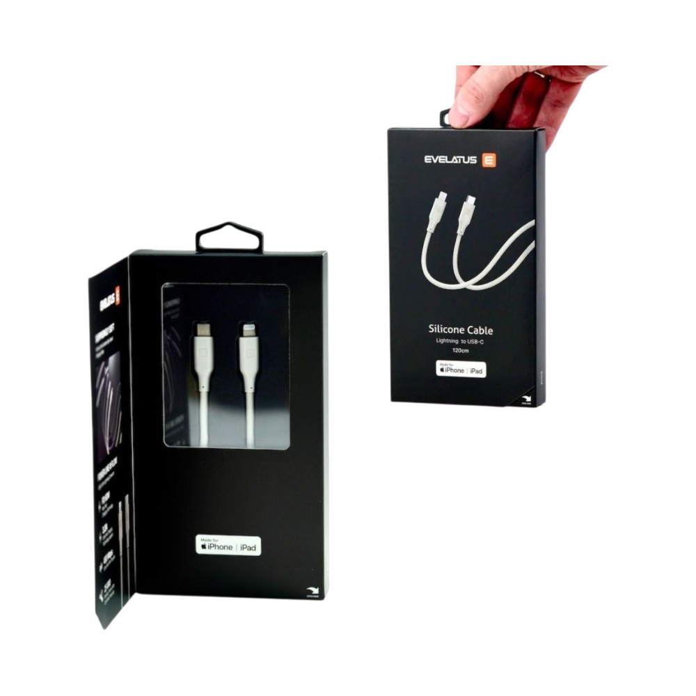 evelatus-usb-c-to-usb-c-silicone-cable-1-2m-60w20v3a-white
