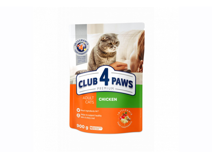 club-4-paws-premium-chicken-adult-dry-cat-food-900g