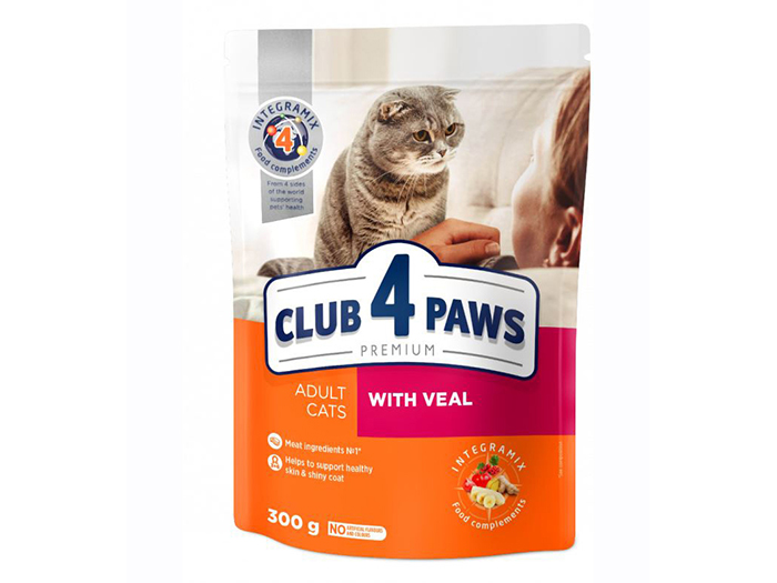 club-4-paws-with-veal-complete-dry-pet-food-for-adult-cats-300g