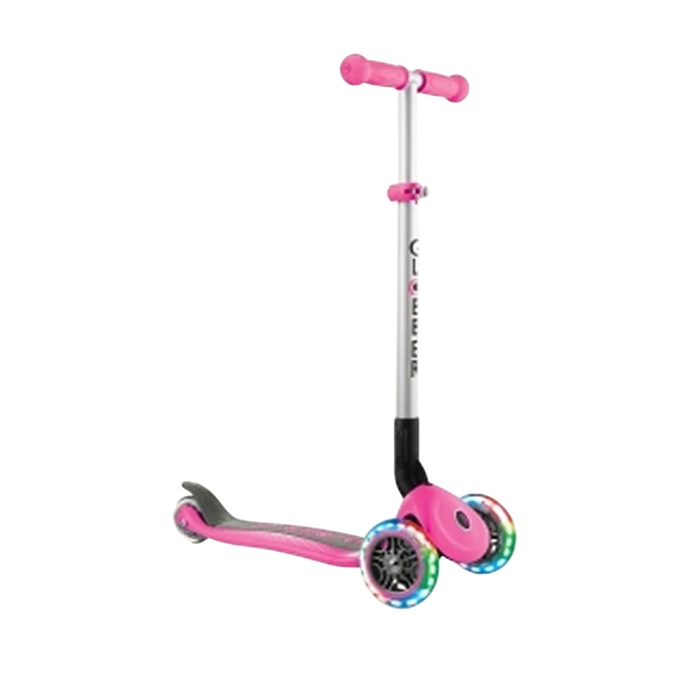 globber-primo-foldable-scooter-with-lights-in-pink