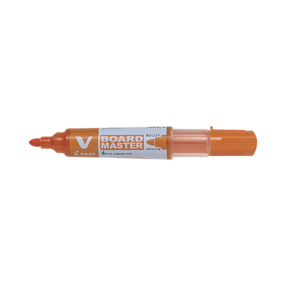 pilot-begreen-v-board-master-whiteboard-marker-bullet-tip-2-3mm-orange